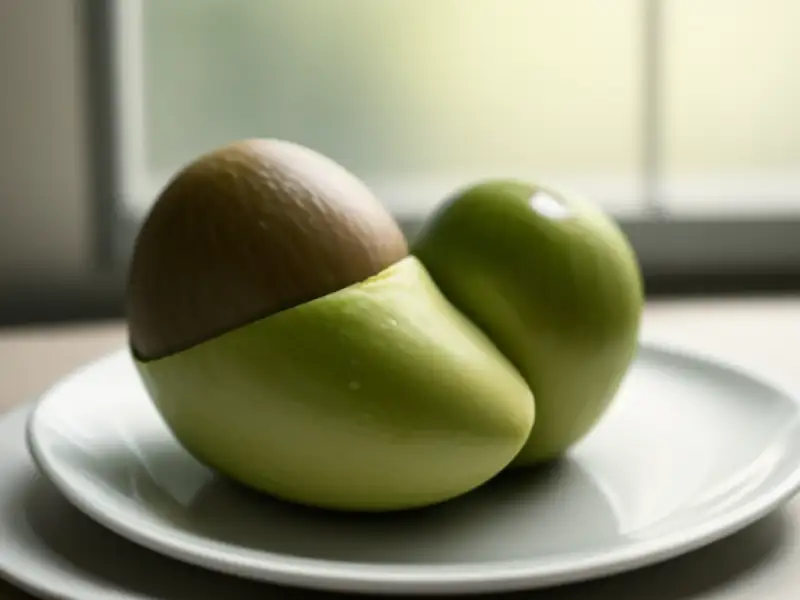 Abacates recheados com queijo fresco e cogumelos