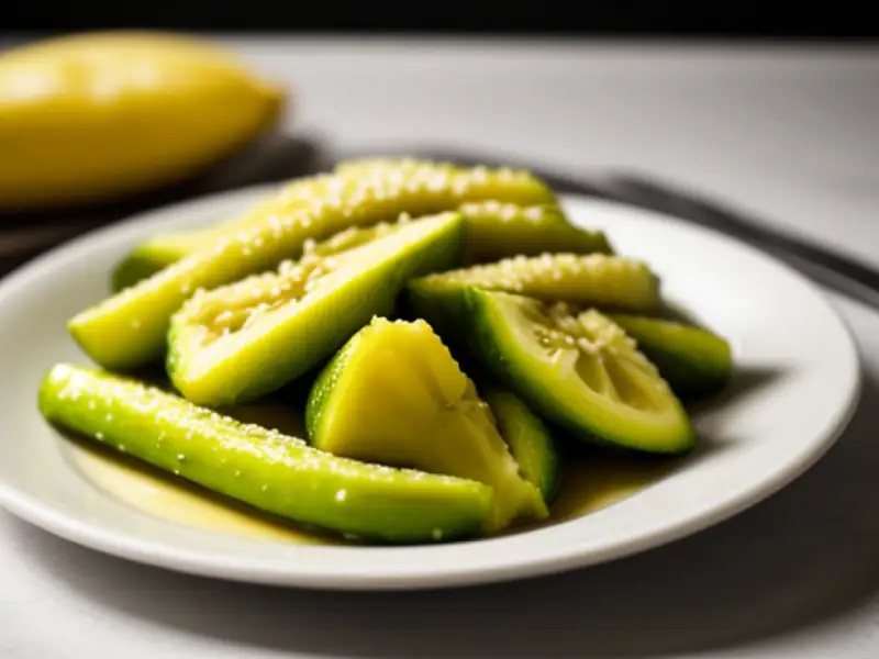 Abobrinhas fritas com gergelim e limão