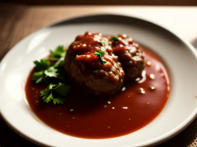 Almôndegas ao tomate com ovos fritos
