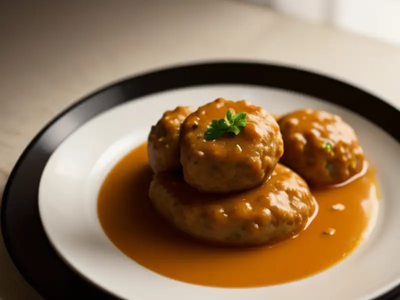 Almôndegas de chital picantes ao molho bengali