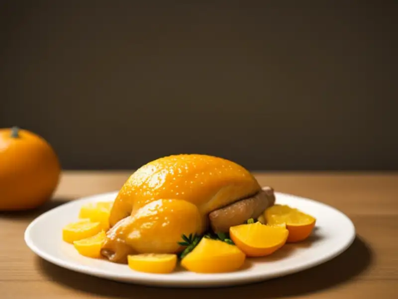Pollo asado con naranja