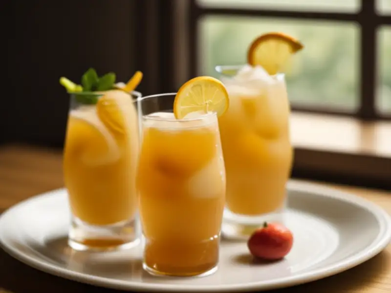 Refreshing peach-based drink