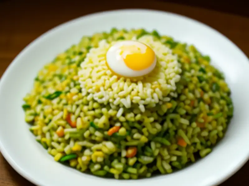 Arroz frito con verduras