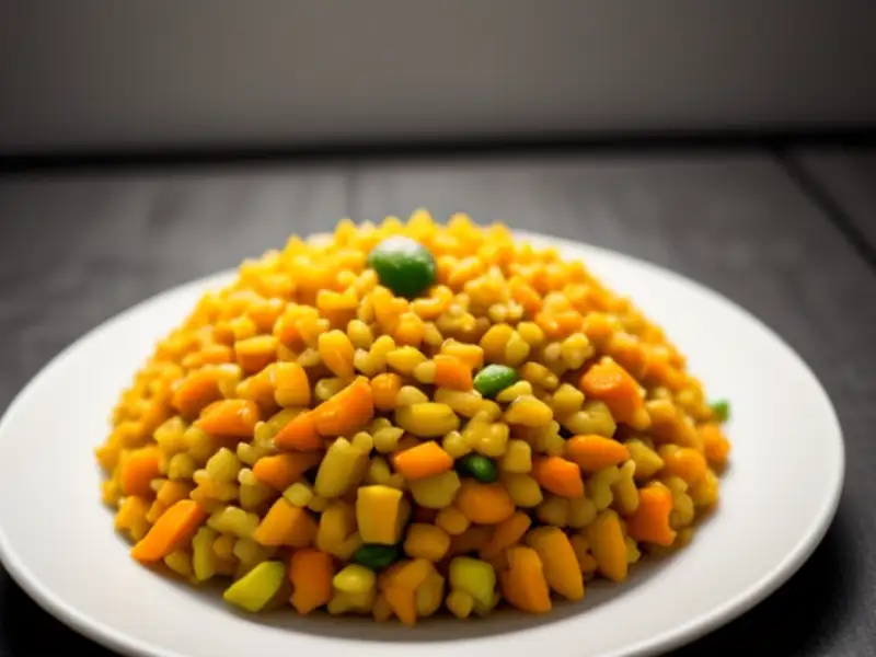 Arroz frito à moda de Kerala com legumes