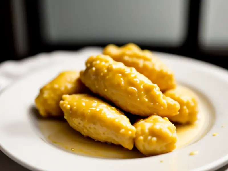 Asinhas de frango fritas na manteiga com alho