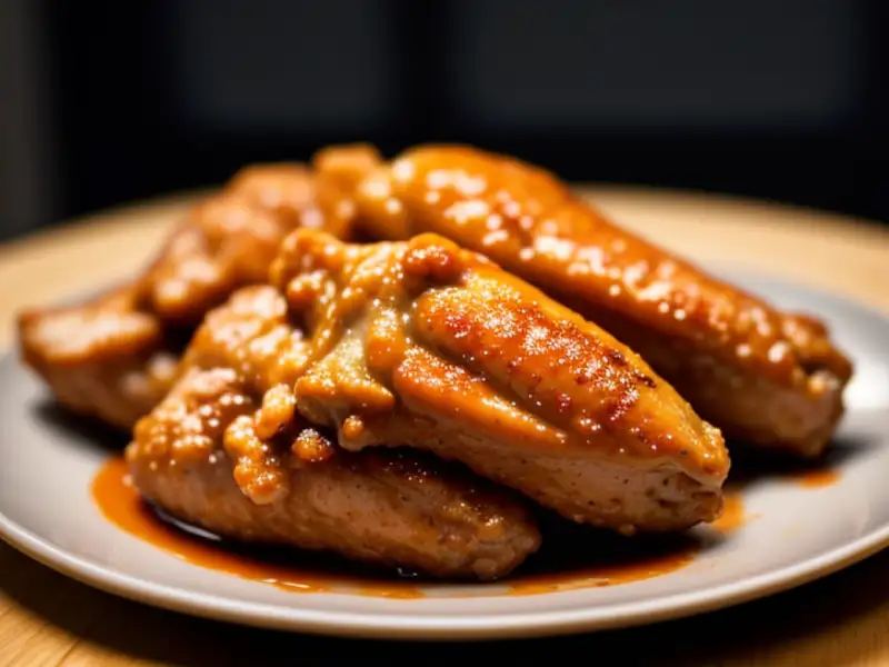 Asinhas de frango barbecue na fogueira