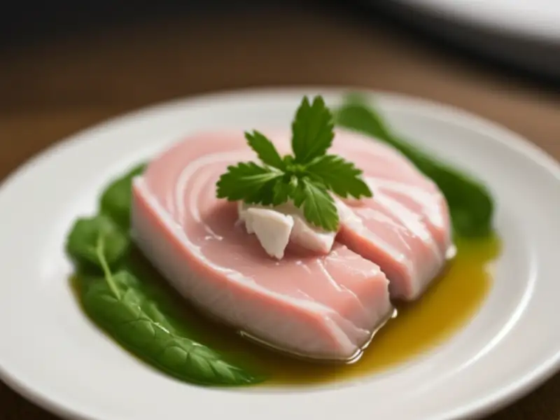 Atum pochê em água salgada para saladas e pintxos