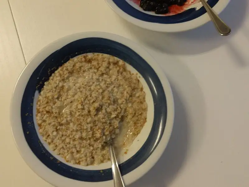 Avena rápida en el microondas.