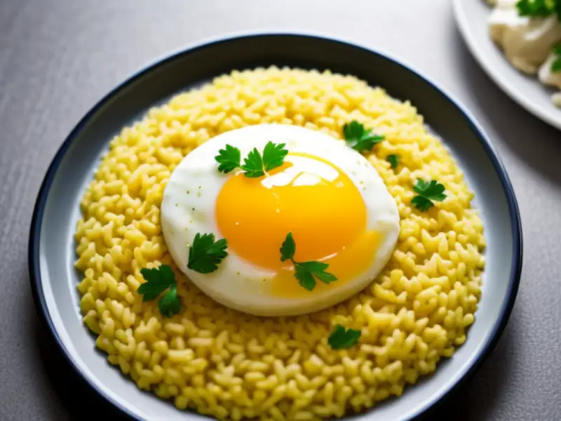 Balva azerbaijano, arroz com ervas e ovo