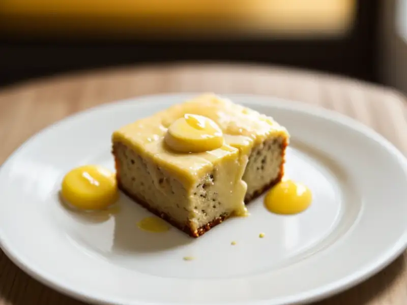 Zachte cake met banaan en hazelnoten