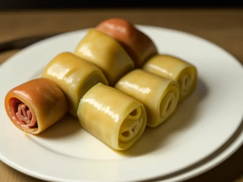 Bánh cuốn lạp xưởng, crepes de arroz no vapor com linguiça chinesa