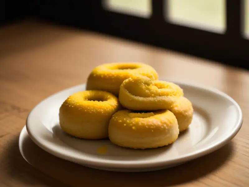 Bara, um tipo de bolinho feito com farinha de grão de bico e açafrão.