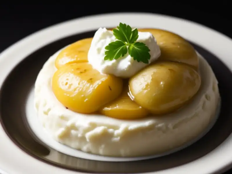 Medalhões de batata com queijo de cabra