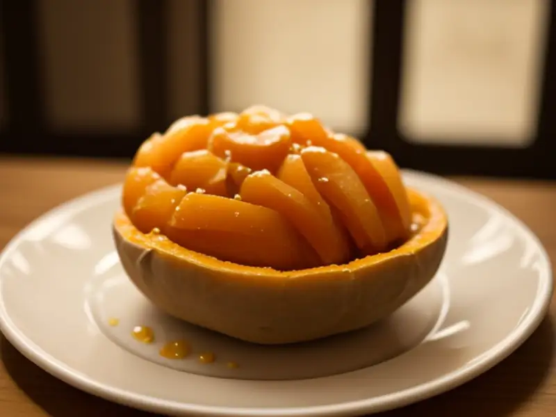 Batatas-doces confitadas com laranja