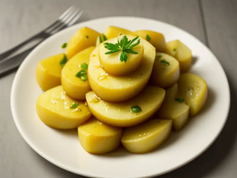 Batata, couve-rábano e nabo salteados na frigideira