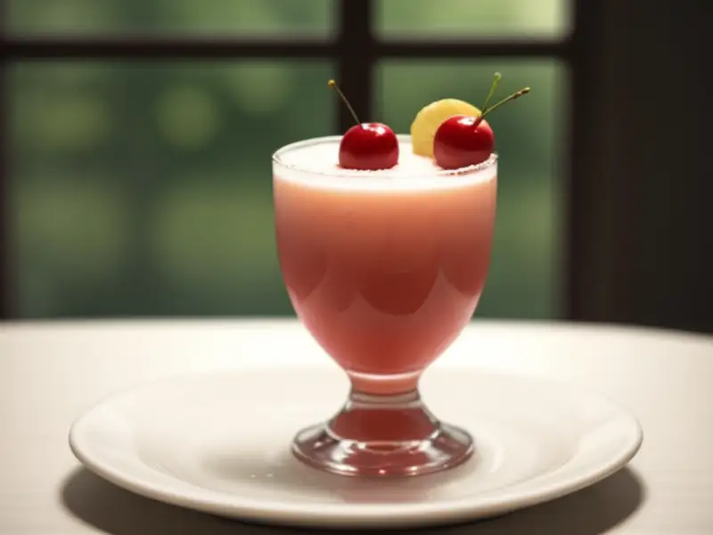 Batida Sunrise, coquetel cremoso de cereja