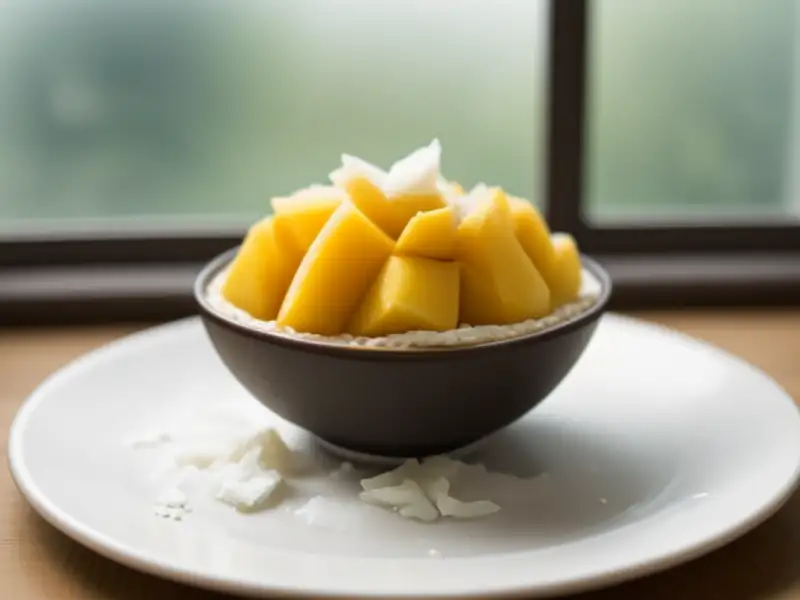Laksmana, una bebida refrescante a base de coco y mango.