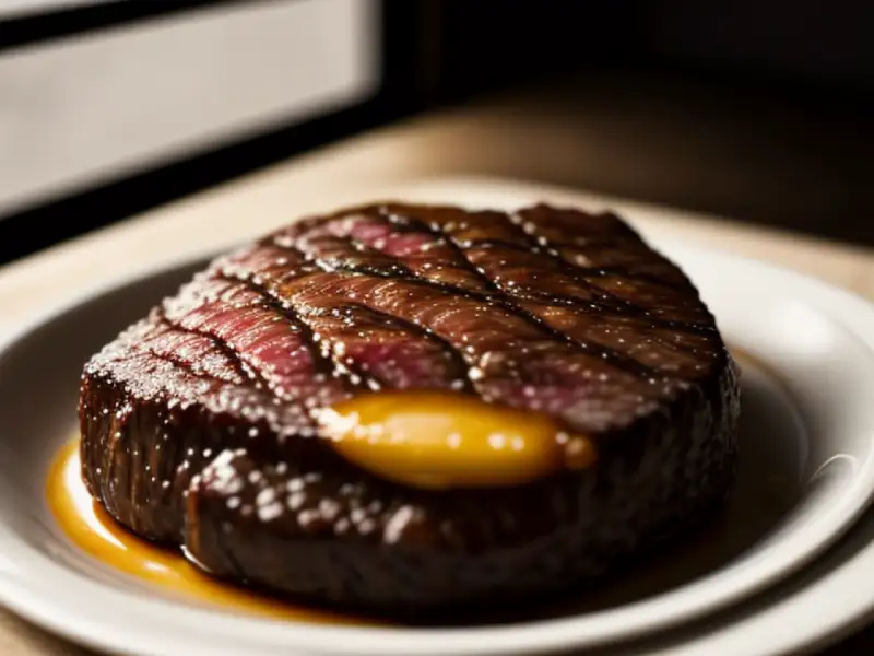 Carpetbag steak, bife recheado com ostras