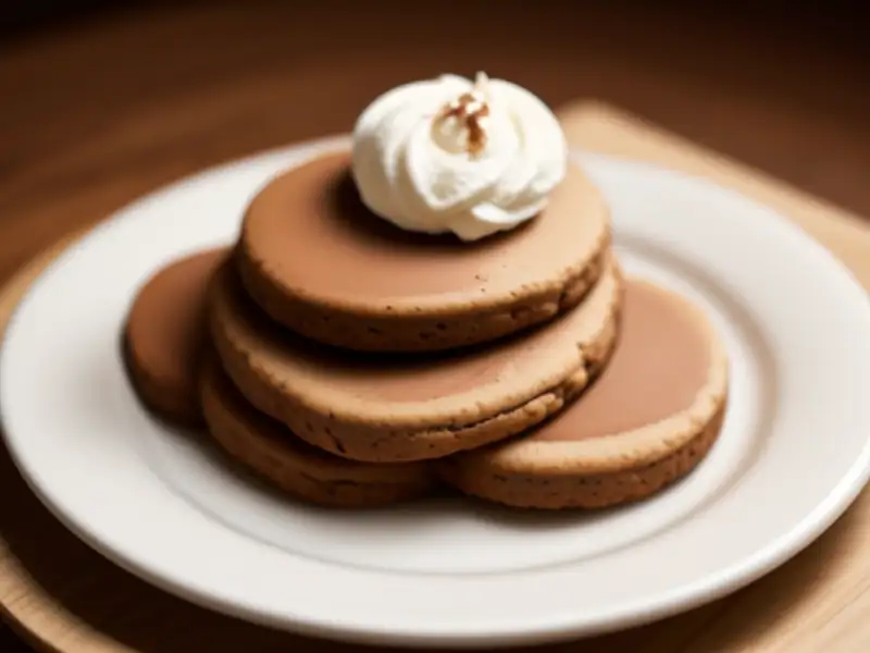 Biscoitos turcos com chantilly em pó e pistache
