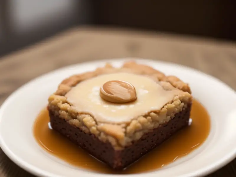 Blondies de caramelo e amêndoas