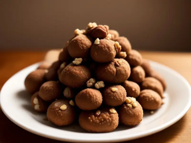 Bocadinhos crocantes de chocolate e castanha-de-caju