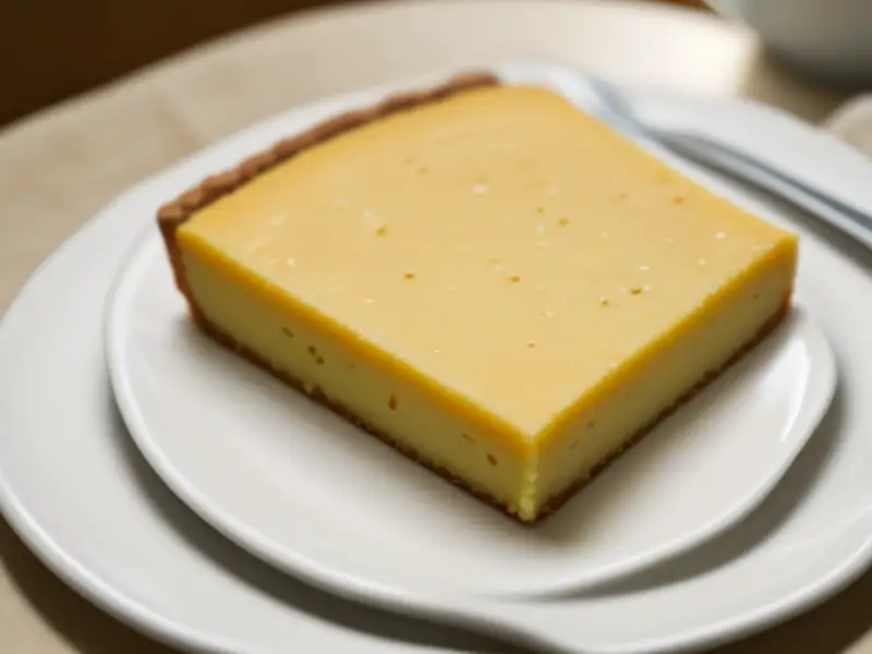 Bolo de iogurte sobre massa esfarelada