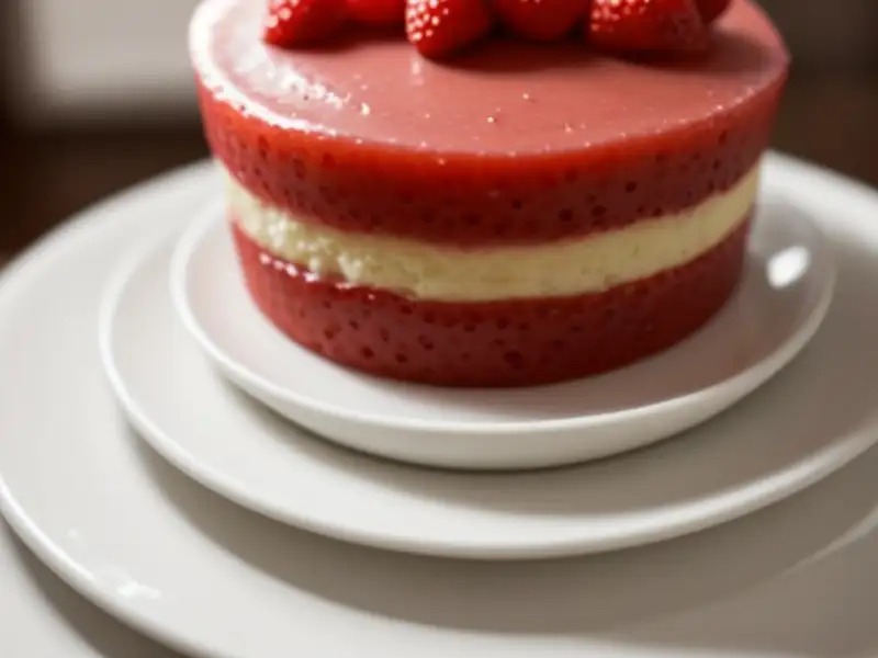 Bolo de morango com queijo fresco