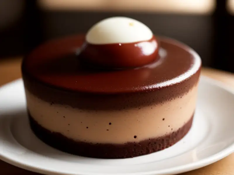 Bolo mousse de chocolate amargo sobre base macia