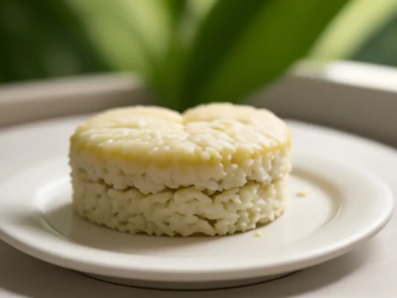 Bolo de palmeira-de-leque em folha de bananeira