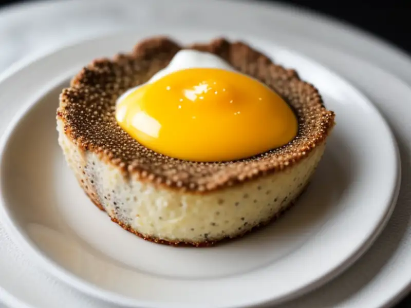 Bolo de papoula com creme de café