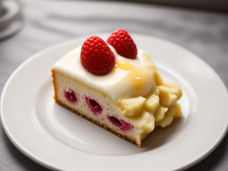 Bolo sem farinha de mirtilo-vermelho com creme