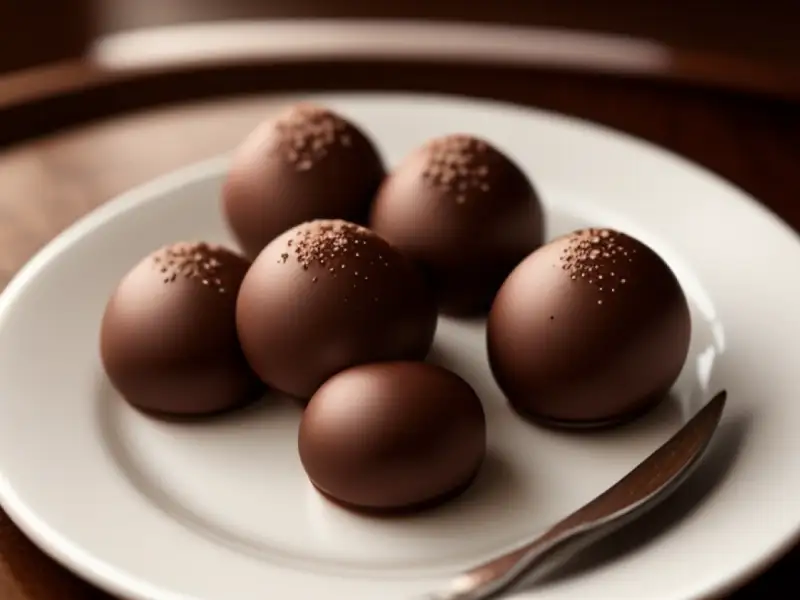 Bombons de chocolate cru com óleo de coco