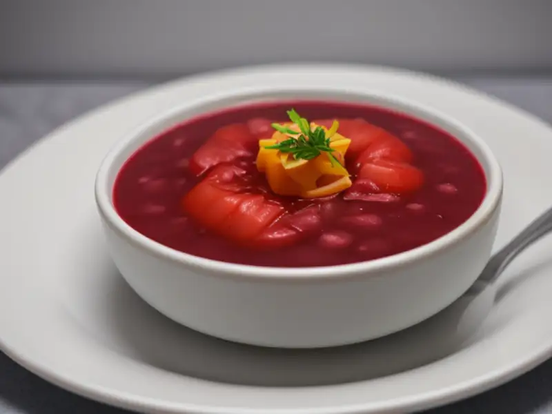 Borsch sueco, sopa de beterraba com lentilha