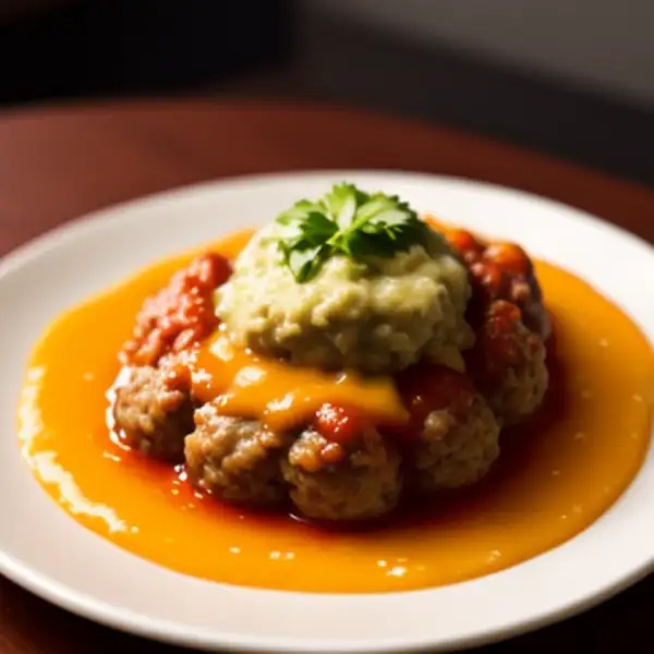 Hackfleischbällchen mit geschmolzenem Käse und Chili