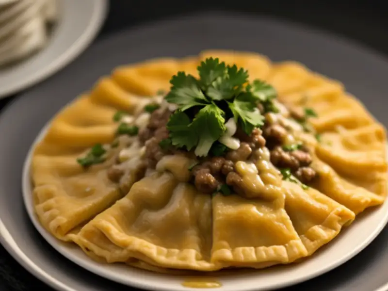 Brioches de carne con cilantro