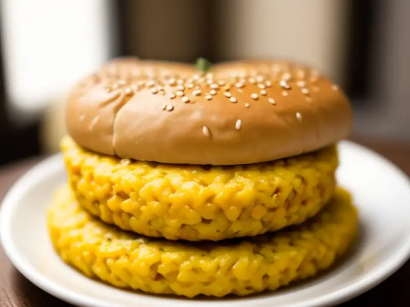Burger de riz et lentilles aux légumes