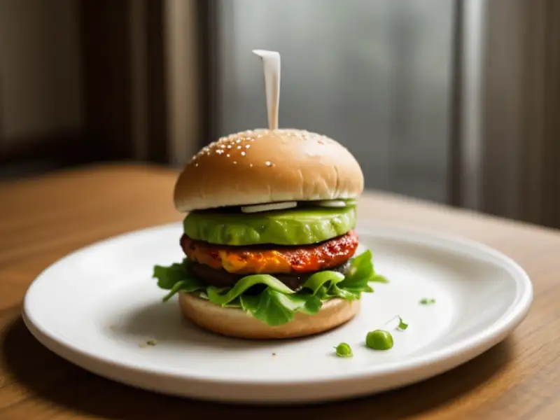 Wegetariański burger na bazie soi.