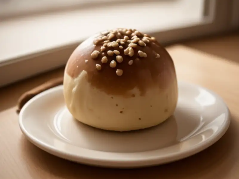 Torta rumena con noci, crema al burro con caffè