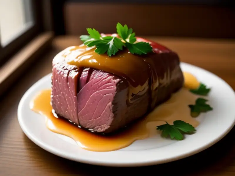 Carne braseada com cebola e cenoura à romena