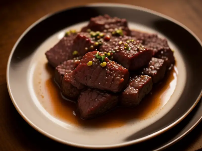 Carne de res marinada con especias