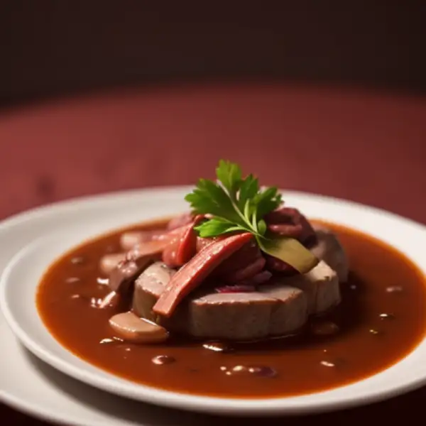 Molho de carne de vaca com vinho tinto