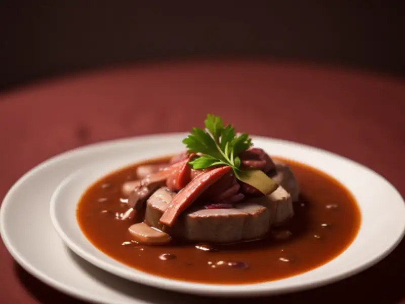 Molho de carne de vaca com vinho tinto