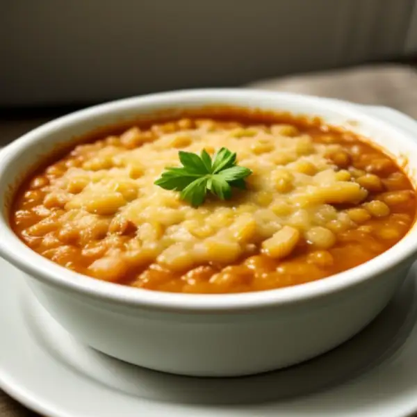 Cassoulet holandés con queso gouda, guiso de frijoles