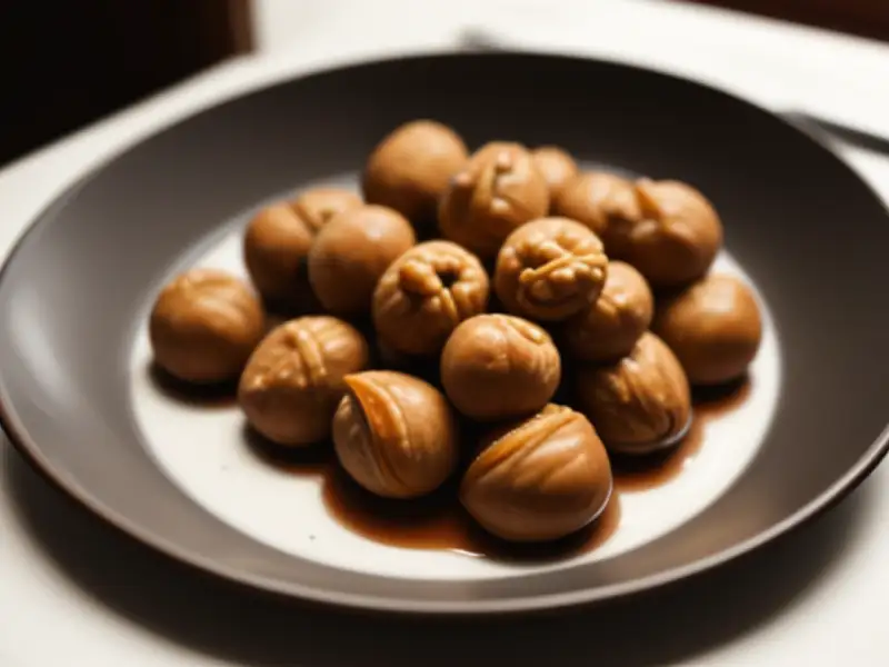 Castanhas assadas no forno
