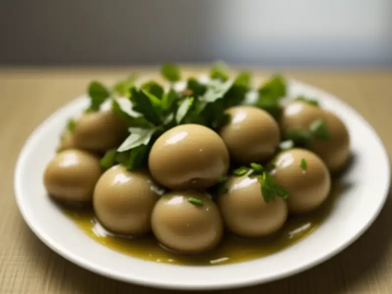 Champignons de Paris met een witte wijn saus