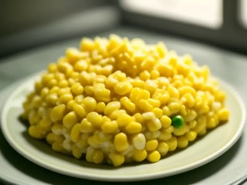 Chicken gratin, corn, and palm hearts