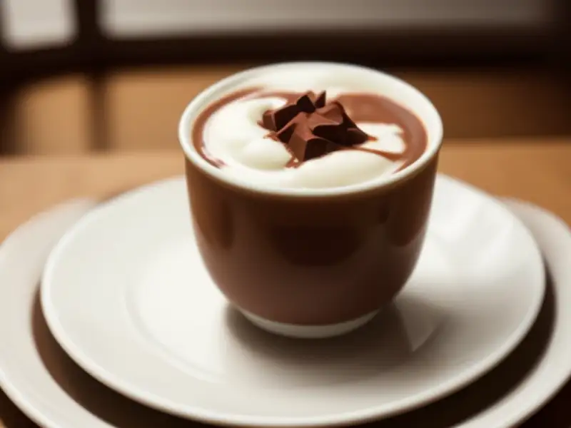 Chocolate quente cremoso com leite condensado