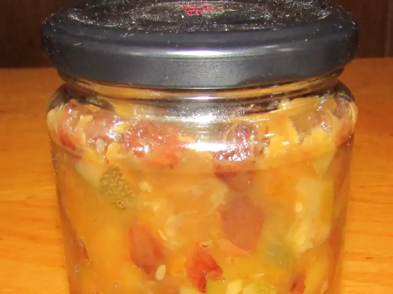 Chutney de courgettes, pomme et gingembre