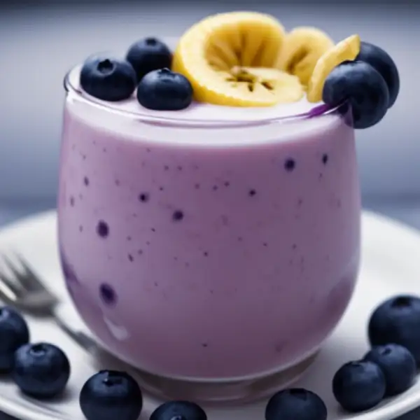 Cocktail van blauwe bosbes en banaan