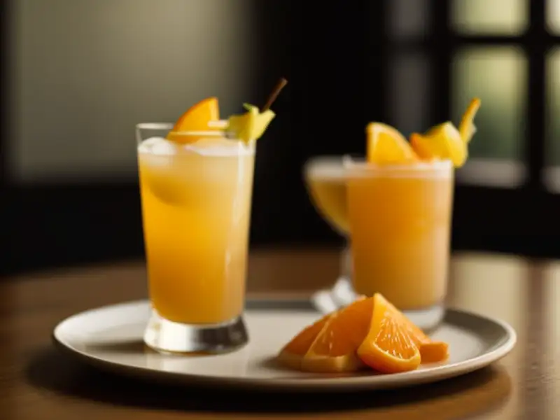 Cocktail mit Sherry, Gin und Apfelsaft